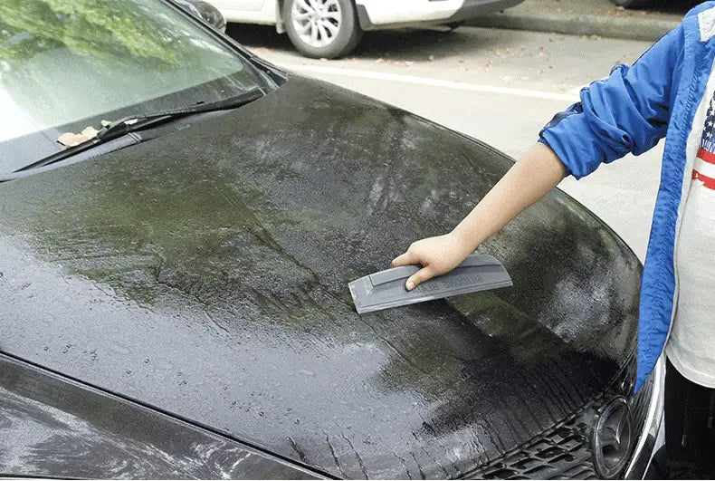 Simples Market non-scratch soft silicone handheld squeegee for car windows and wraps, grey