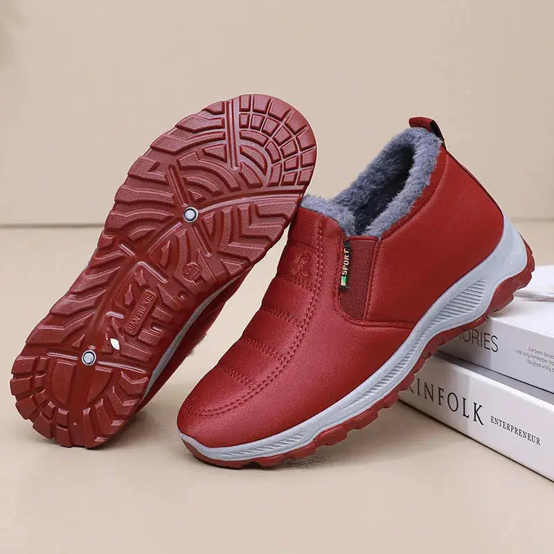 CozyStride Men's Autumn Winter Casual Shoes With Warm Plush Lining And Durable Chunky Rubber Sole