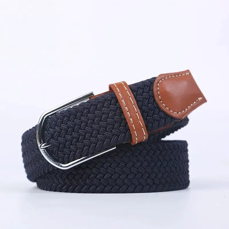 UrbanFlex Unisex Knitted Pin Buckle Belt Elastic Braided Canvas Stretch For Comfortable Jeans Wear