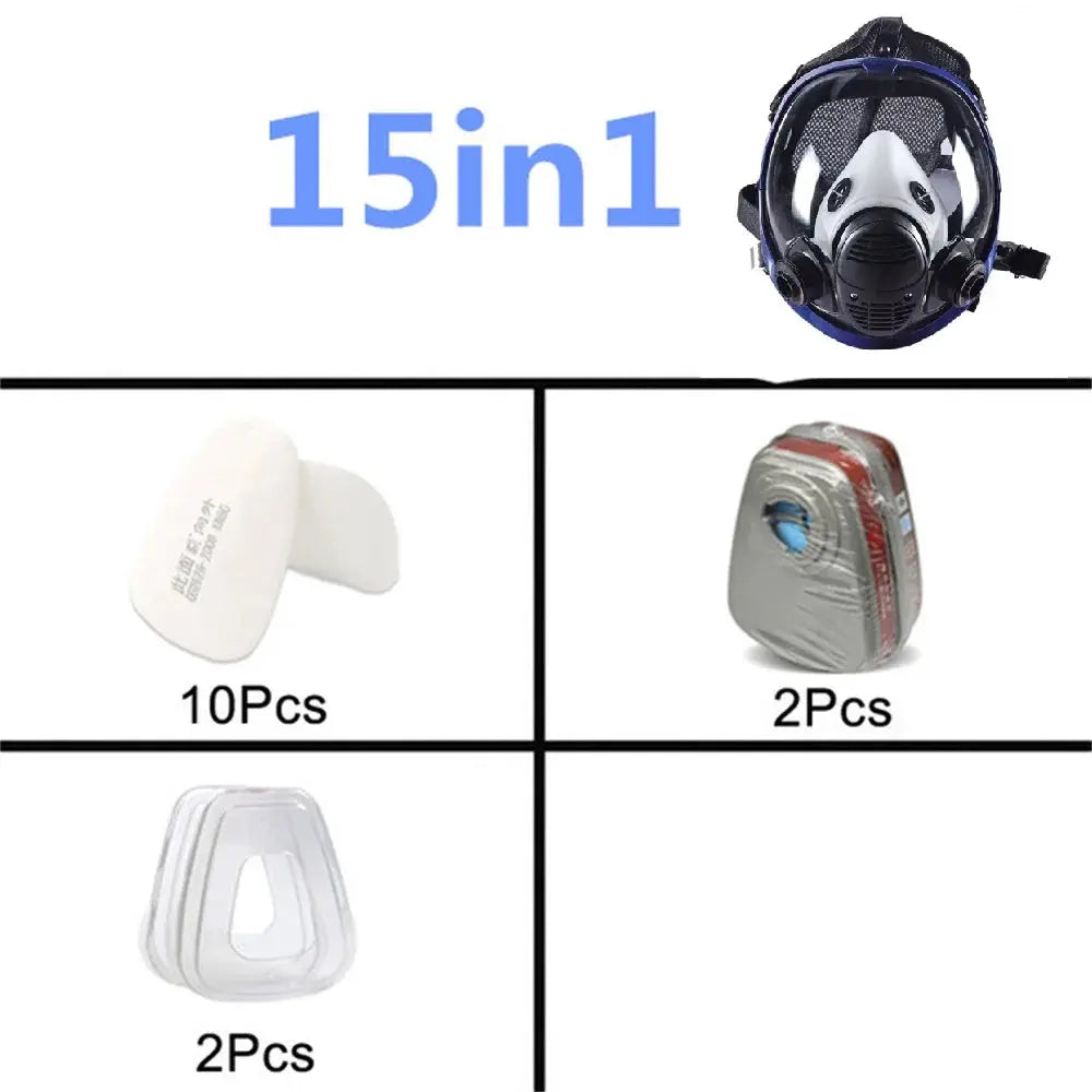 Full Face Gas Mask With Silicone Seal For Welding And Chemical Handling Dust Protection Fire Resistant Respirator