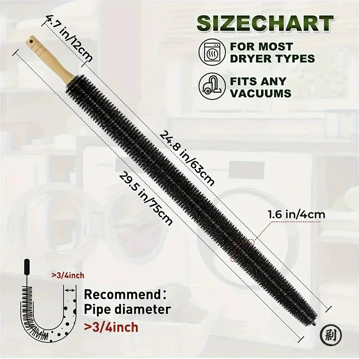 Radiator Cleaner Brush With Long Flexible Shaft For Washing Machine Lint Removal And Dryer Vents Cleaning Tools