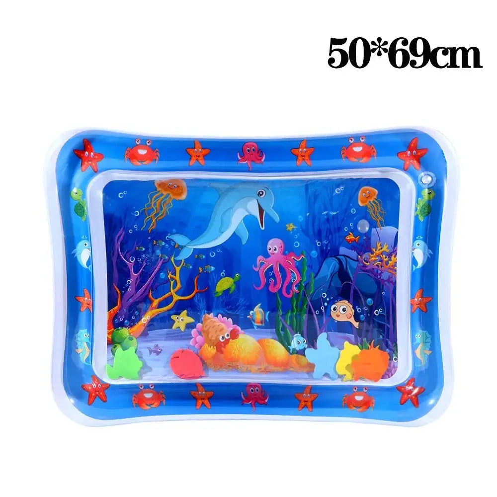 Water Sensory Play Mat Thickened Inflatable Pet Water Mat For Cats And Dogs With Ocean Theme And Fish Design