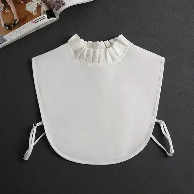 Detachable White Faux Collar With Front Tie For Women And Girls Vintage Lace Blouse Collar