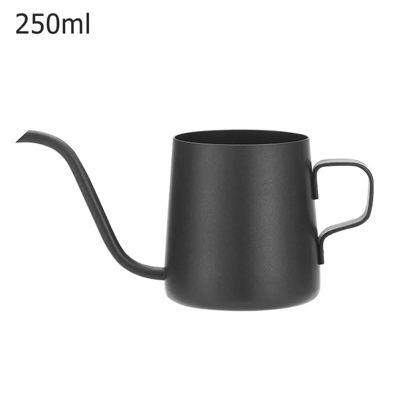 BrewMaster Gooseneck Pour Over Coffee Pot 12 Oz 304 Stainless Steel Narrow Spout For Precise Pouring Teflon Coated