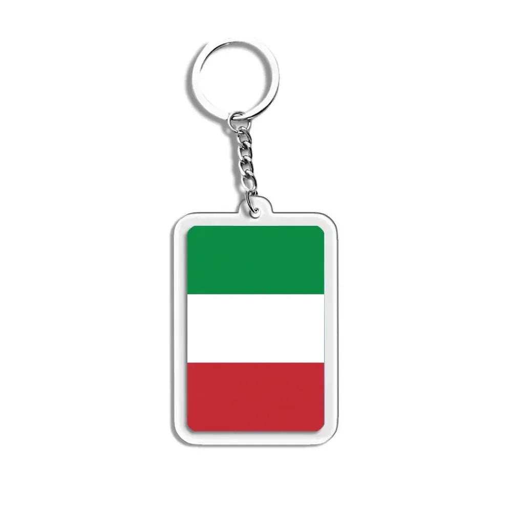 National Flags Keychain Set With Glass Inlay Ten Flags Zinc Alloy