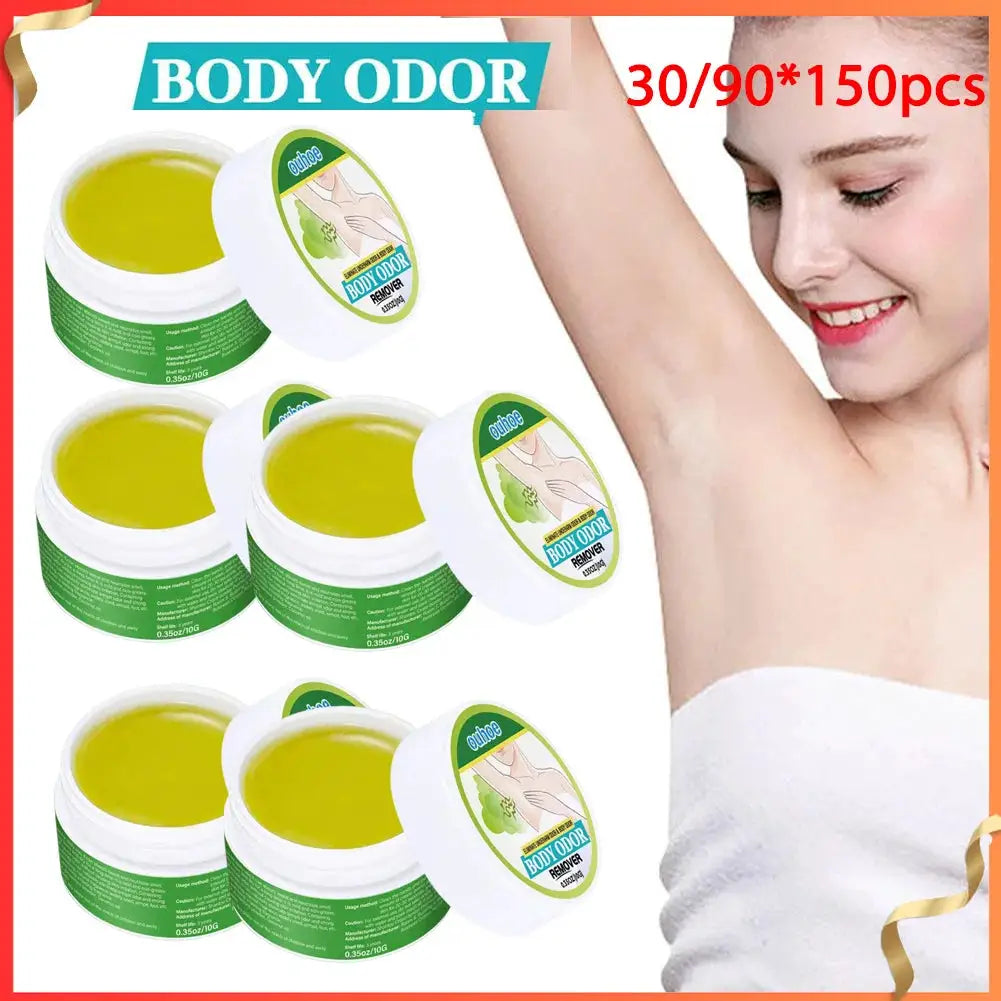 Simples Market natural plant-extract underarm deodorant cream, yellow gel in green jars, 5-pack