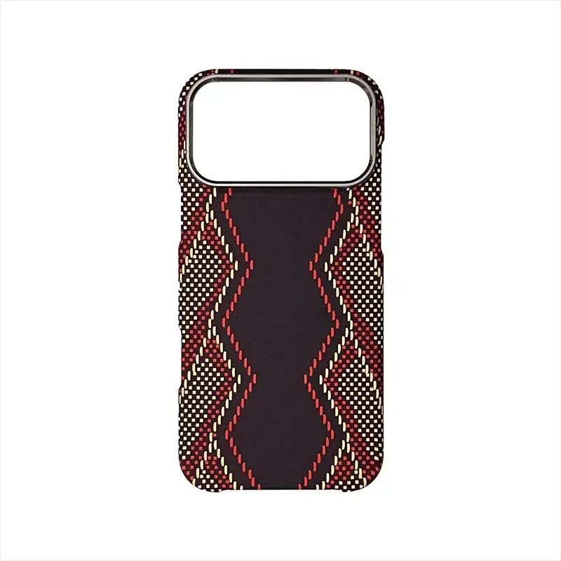 iPhone MagSafe case with carbon fiber abstract geometric pattern for Pro Max and Air