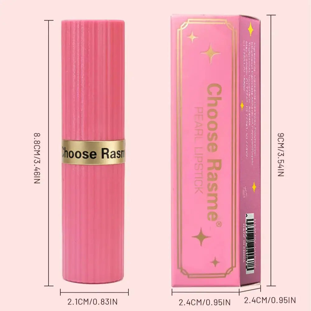 LuxeGleam Pearlescent Pink Glitter Velvet Lipstick Metallic Waterproof Long Lasting Matte Shimmer Finish