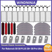 Windninja Compatible Roborock S8 S8 Plus S8 Pro Ultra Main Brush Side Brush HEPA Filter Mop Cloths Dust Bags Kit