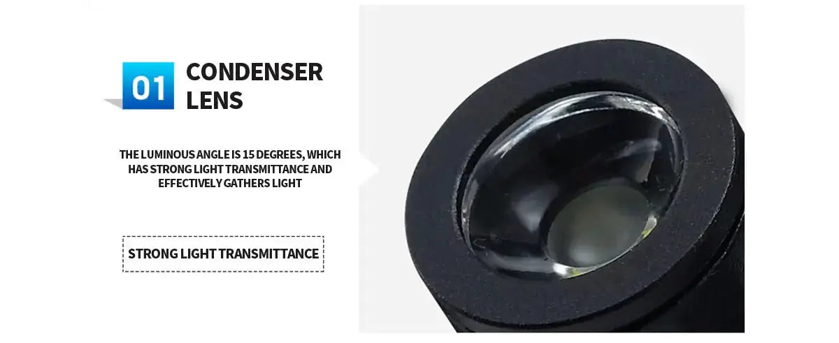 Dimmable LED cabinet light with black housing and condenser lens by Simples Market