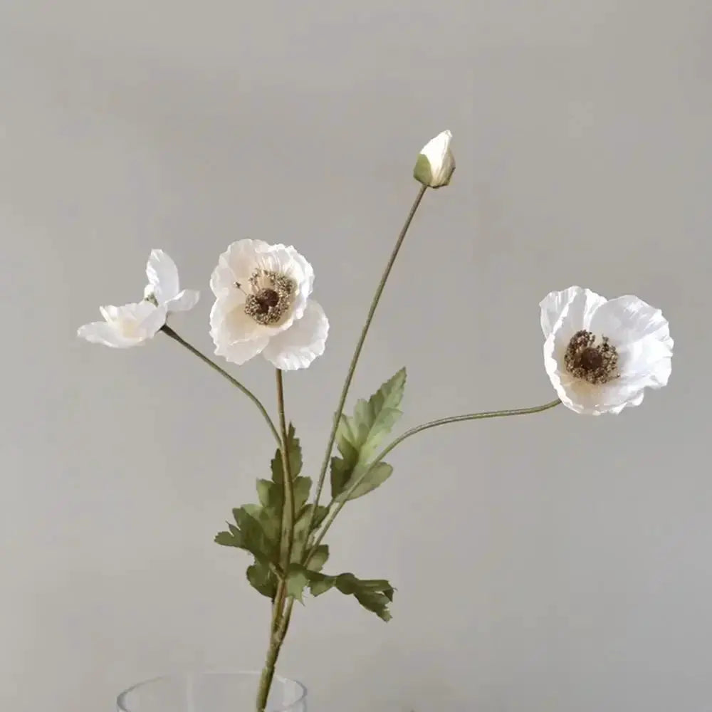 Artificial Silk Poppy Flowers Long Stem for Wedding Centerpieces and Bridal Bouquet Alternative Home Decor