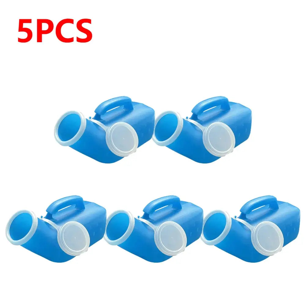 5-pack blue plastic 1200ml male urinals with lids by Simples Market