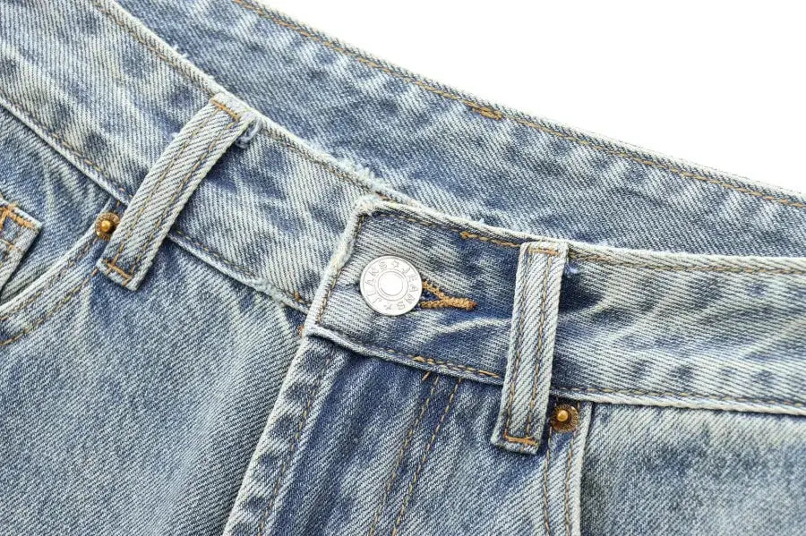 ETJ Wide Leg High Waist Jeans Women Five Pocket Washed And Comfortable