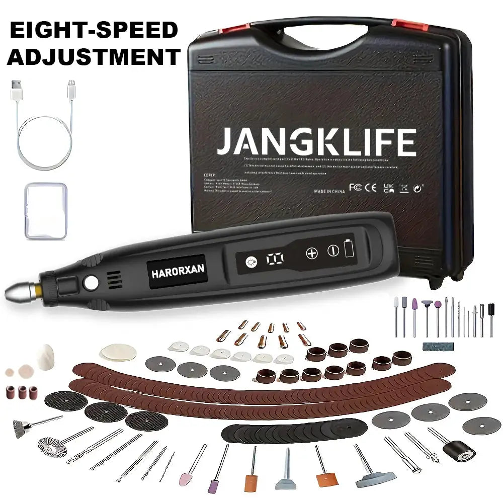 JANGKLIFE USB Cordless Rotary Tool Kit Engraving Pen For Jewelry Metal Glass DIY Mini Wireless Drill
