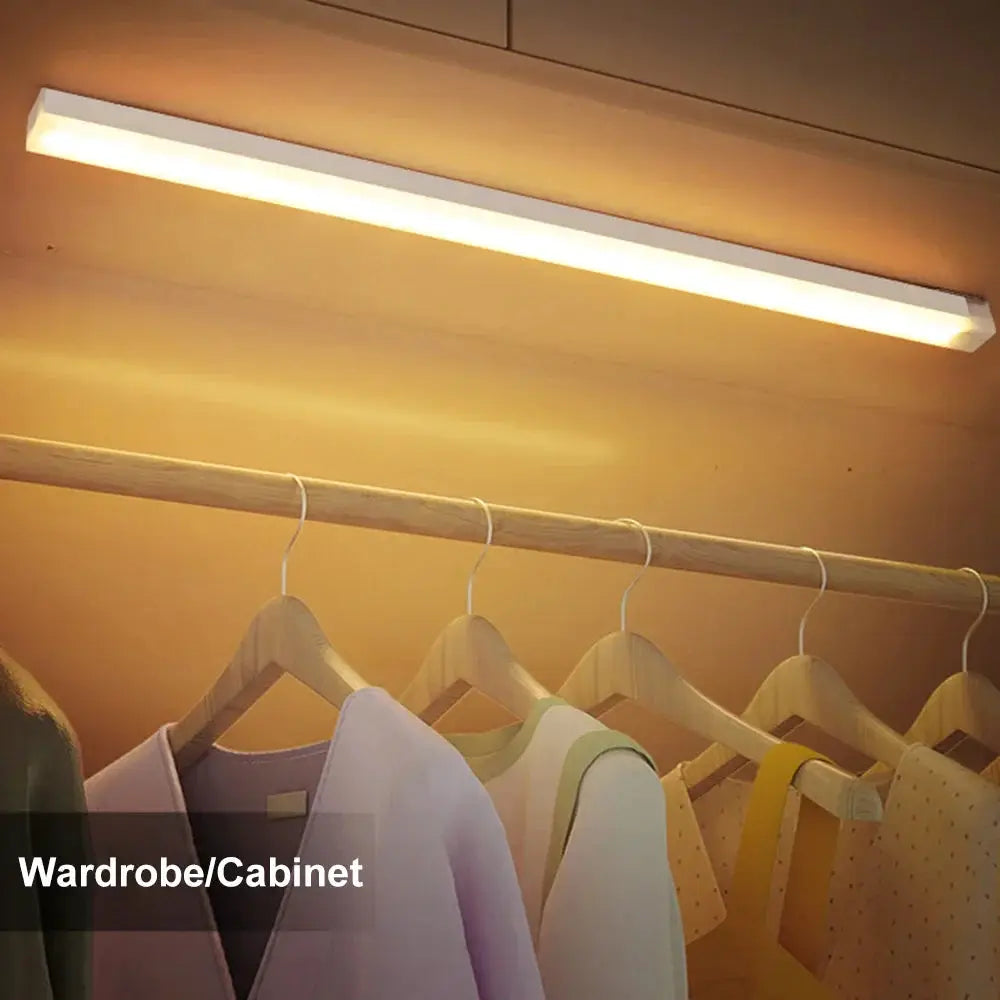 Motion Sensor Wireless LED Night Light USB Rechargeable For Cabinet Wardrobe Staircase Kitchen Backlight