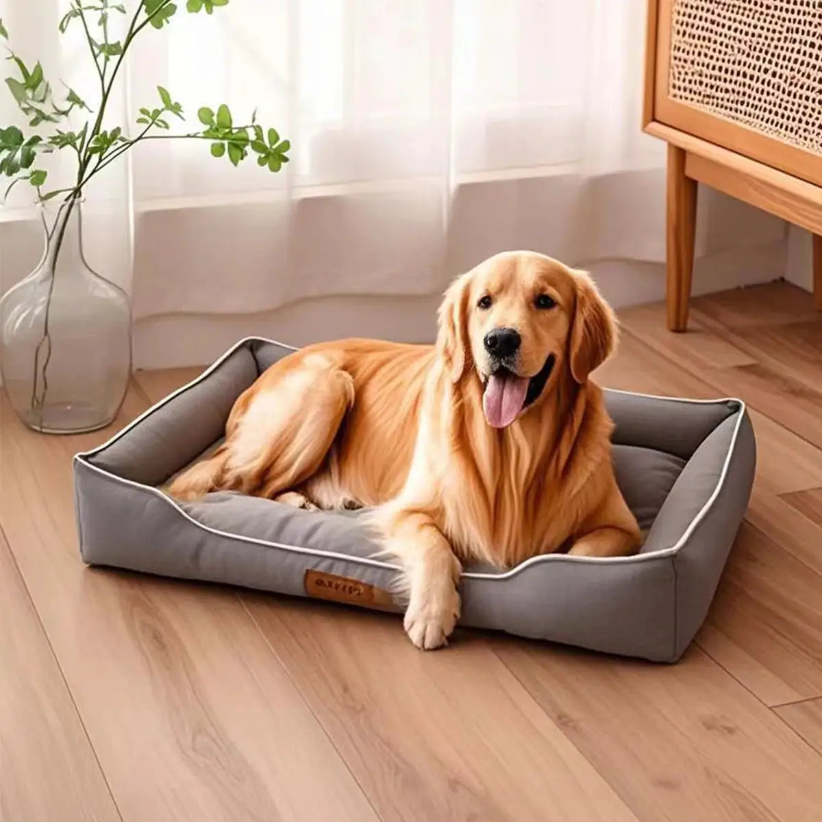 Four Season Square Dog Bed For Large Dogs Waterproof Sofa Style Pet House With Thick Soft Interior And Urine Proof Liner