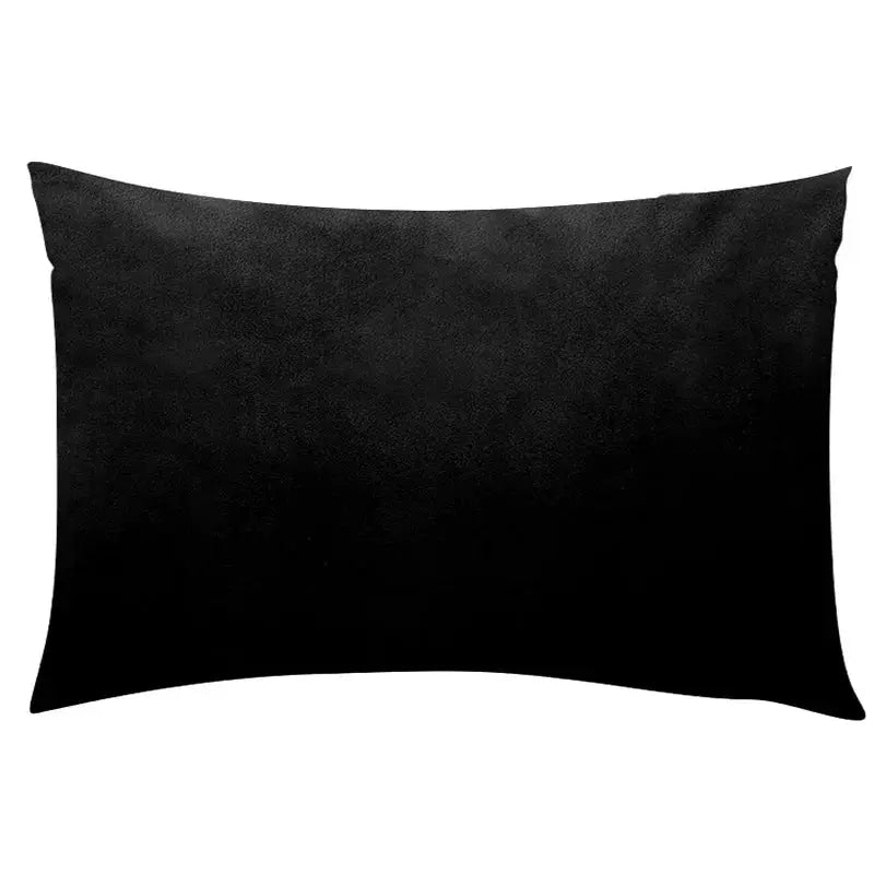 Soft velvet cushion cover in black, 30x50 cm, for living room sofa