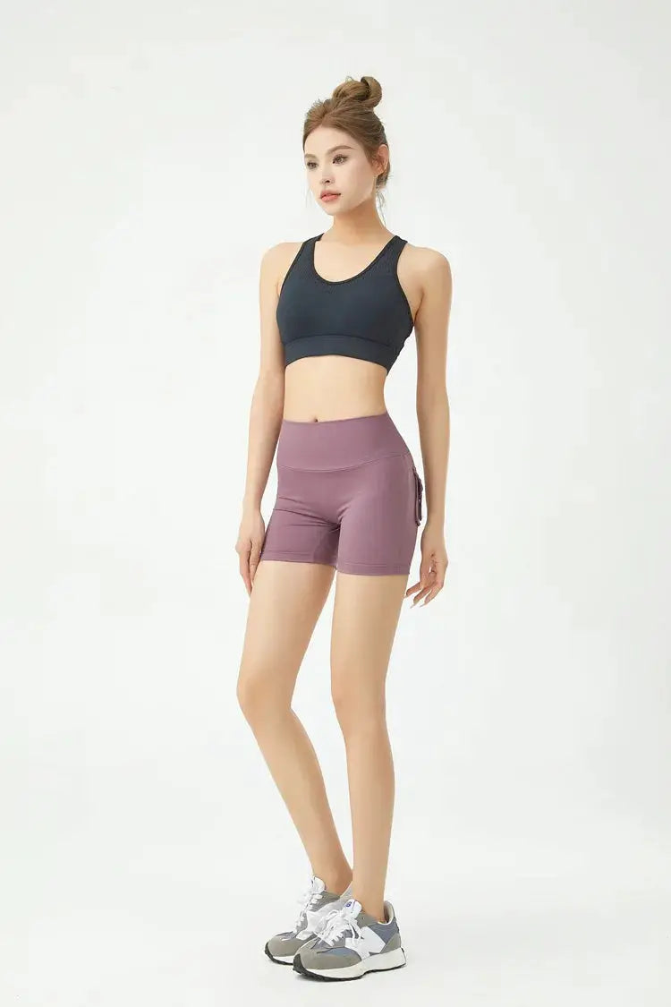 Peach Butt Fitness Shorts mauve with cargo pocket