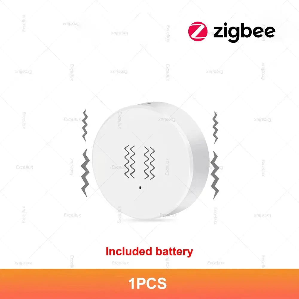 Simples Market ZigBee Smart Vibration Sensor, white round tilt detector with app control, battery included