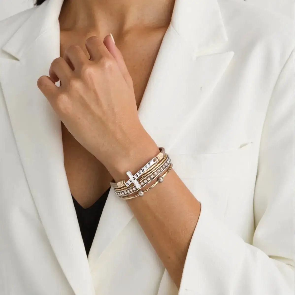 Bohemian Cowboy Chic Cross Bracelet Western Jewelry For Women Christian Religious Bracelet