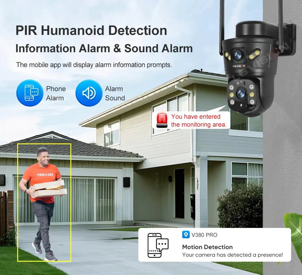LS VISION 4G/WiFi outdoor solar security camera by Simples Market in black with dual lens