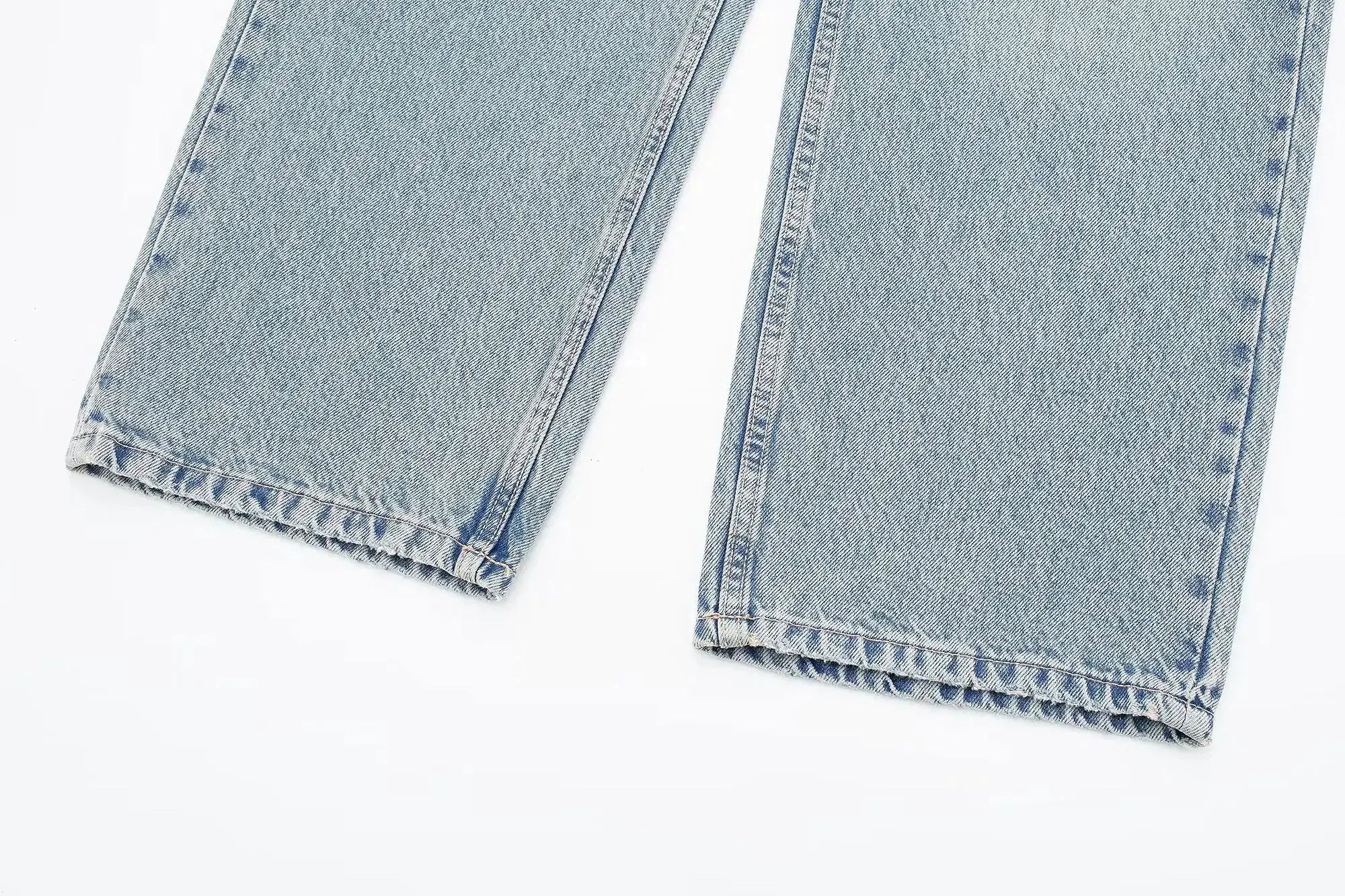 HH 2024 Womens Distressed Patchwork Denim Jeans High Waist Ripped