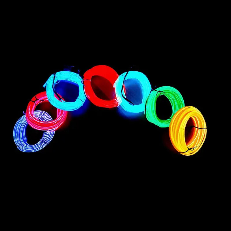 1M 3M 5M Neon LED Car Interior Decorative Lamp Strips USB Powered DIY Dashboard Console Ambient Cool Light