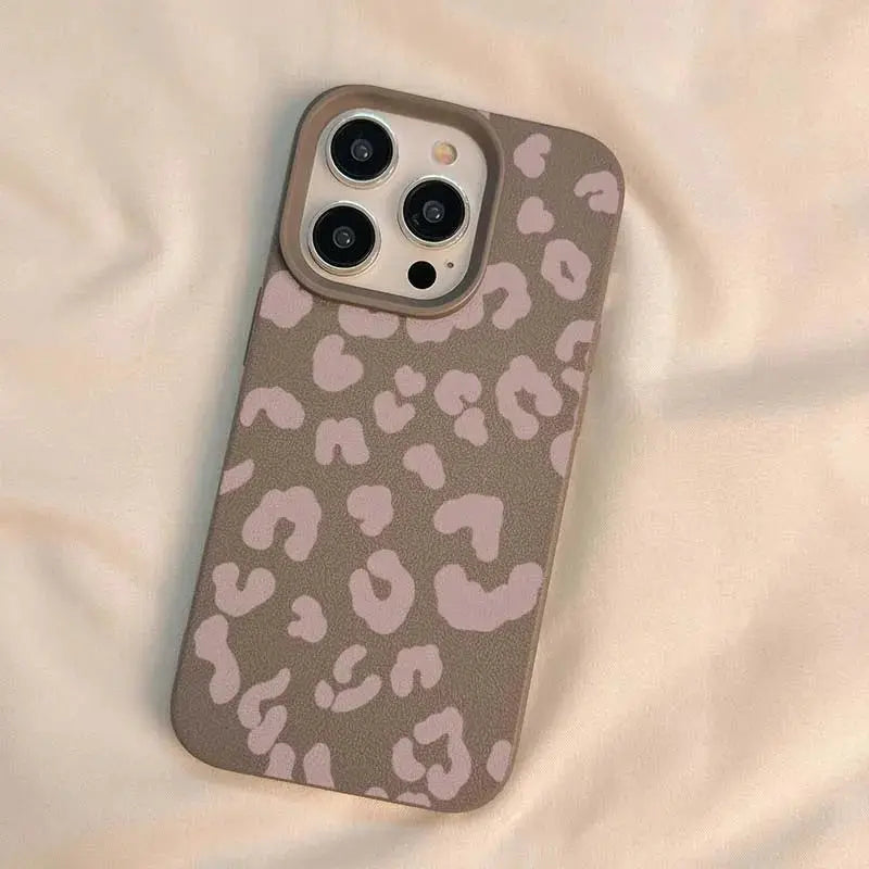 AuroraGuard Leopard Print Lichee Textured TPU Case For iPhone 11 To 16 Pro Max XR XS Lightweight Minimalist Protection