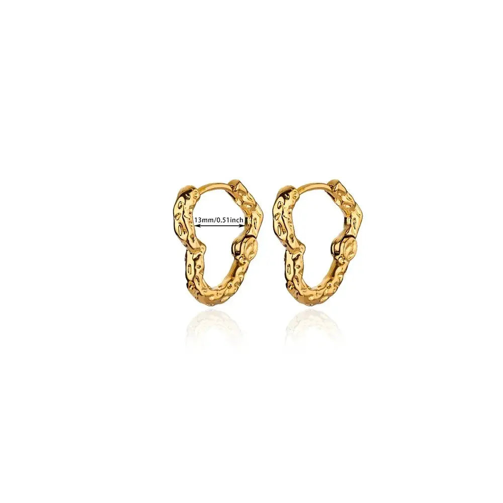 Hollow Zircon Heart Earrings For Women Stainless Steel Gold Color Jewelry Gift Free Shipping Luxury Wedding Accessory