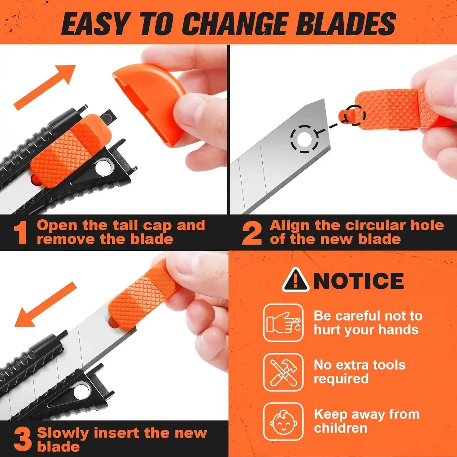 3 Pack Retractable Box Cutter Utility Knife Set With 18mm Wide Blades For Cartons Cardboard And Boxes