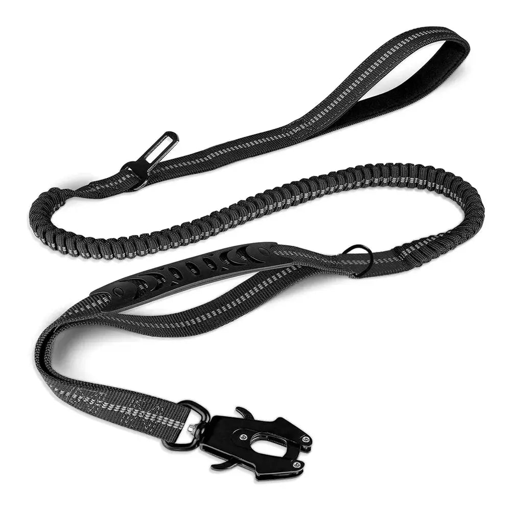 Reflective Shock Absorbing Pet Leash For Large Dogs With Car Seatbelt Heavy Duty Tactical Bungee No Pull