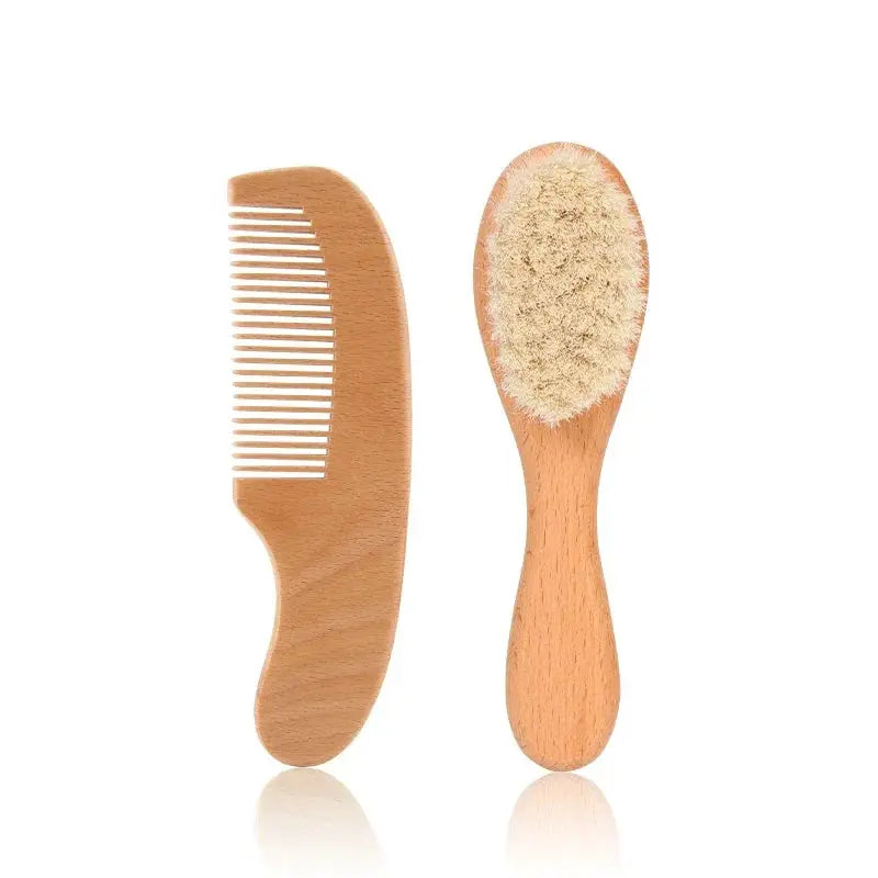 Simples Market 2-piece beech wood baby comb and brush gift set