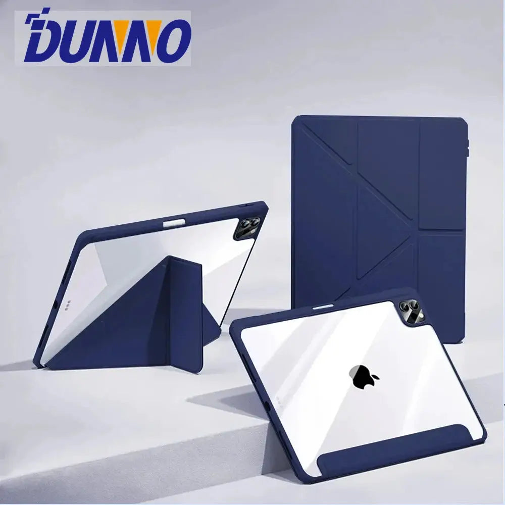 NovaGuard iPad Pro Case for 11 and 12.9 Inch Crystal Clear Back with Pencil Holder and TPU Protection