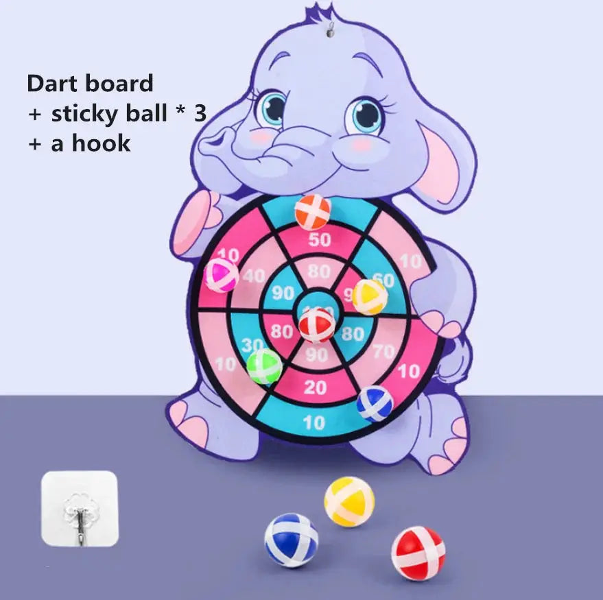 Montessori Cartoon Animal Dart Board Sticky Ball Toy For 2 To 4 Year Old Kids Family Educational Fun