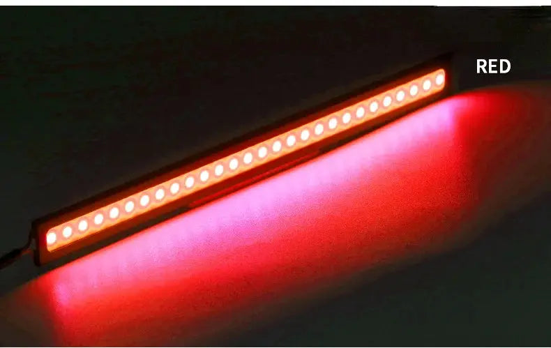 LED DRL strip, 10pcs, 17cm, red COB LEDs, waterproof aluminum car lights, 12V, Simples Market