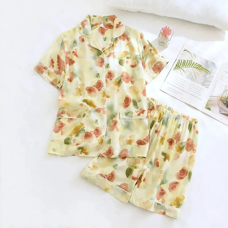 SilkyNest 100 Percent Viscose Pajama Set For Women Long Sleeve Trousers Plus Size 3XL Breathable Spring And Summer Nightwear