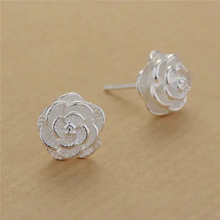 Sterling silver flower stud earrings, 10mm, Simples Market