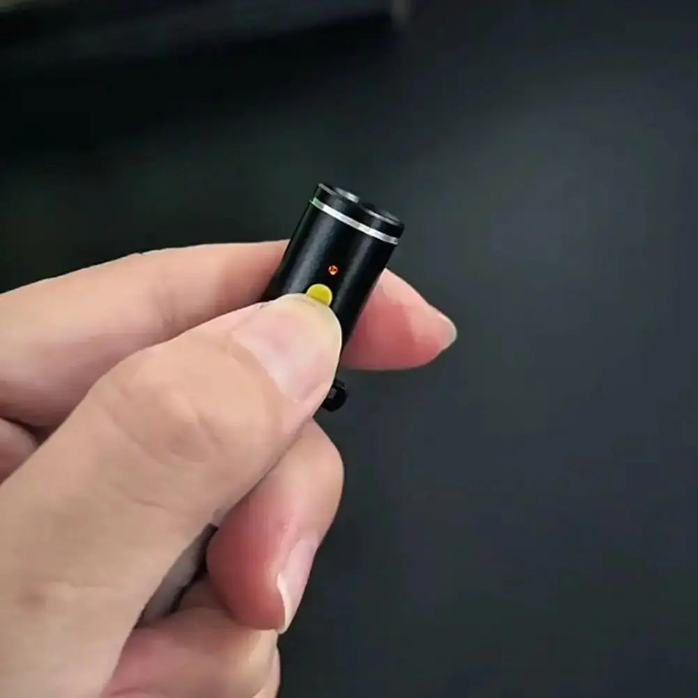 Simples Market Type-C mini windproof heating wire lighter, black cylindrical body with yellow button, portable outdoor