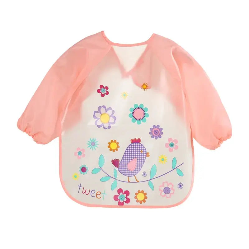 Waterproof EVA Full Sleeve Baby Bibs For Kids Long Sleeve Feeding Smock Apron Eating Breastplate Infant Clothing