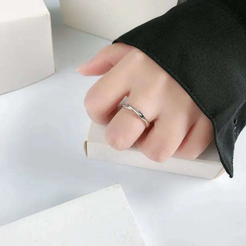 Elegant 925 Sterling Silver Simple Twisted Wire Rings For Women Wedding Fine Jewelry Gift Wholesale