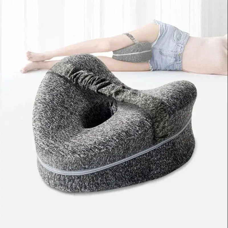 Memory Cotton Leg Pillow for Pregnancy and Side Sleepers Hollow Heart Shape Orthopedic Sciatica Relief Bed Sofa