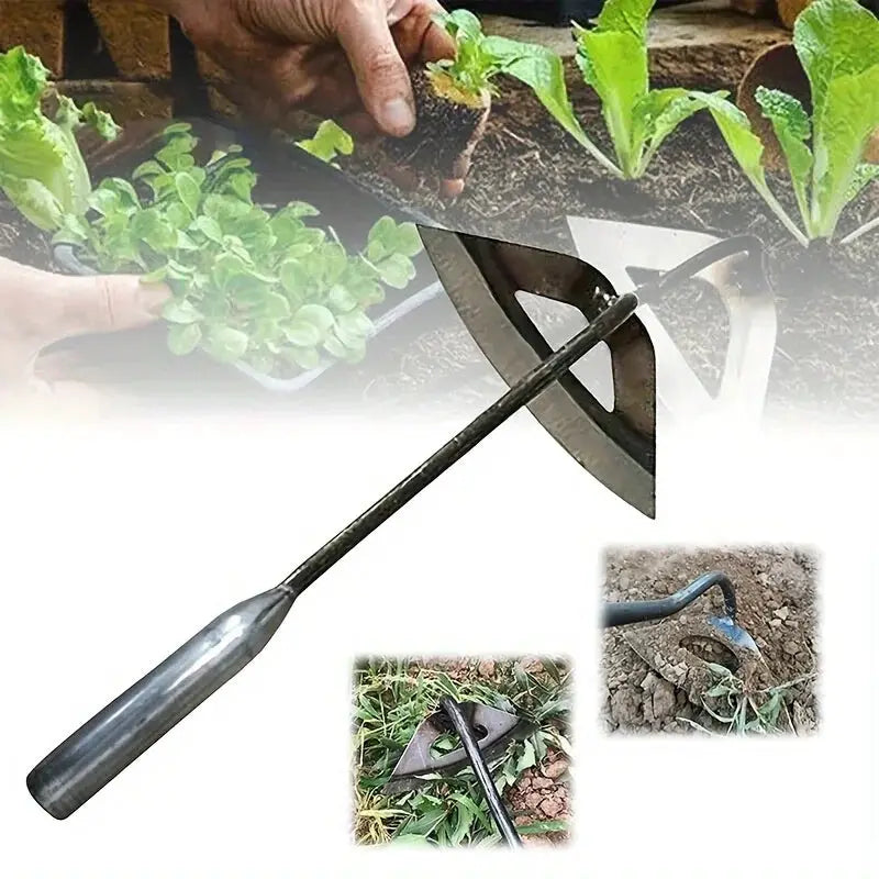 Premium All Steel Hardened Hollow Hoe Handheld Weeding Rake Durable And Rust Resistant Ideal For Vegetable Gardens