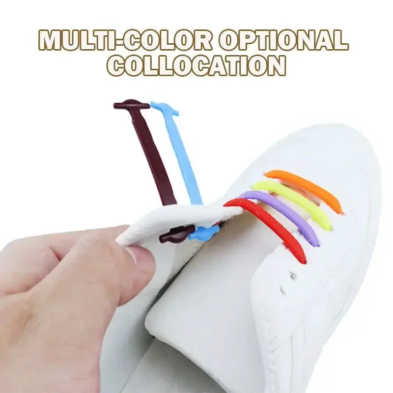 Simples Market 16-pack elastic shoelaces for sneakers; silicone no-tie stretch laces in multiple colors