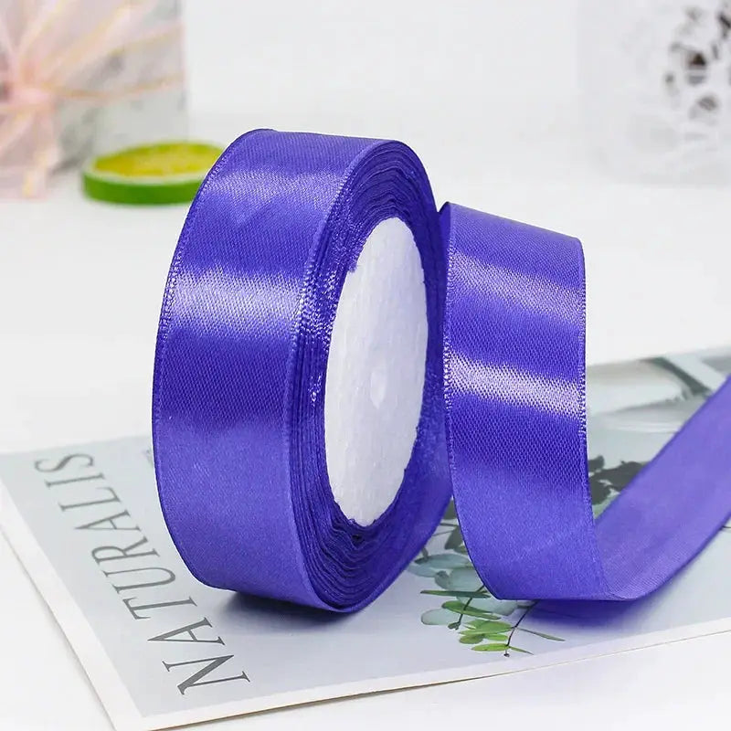 22 Meters Satin Ribbon Assorted Colors 6mm Wide 100 Percent Polyester Gift Wrap Craft Bow