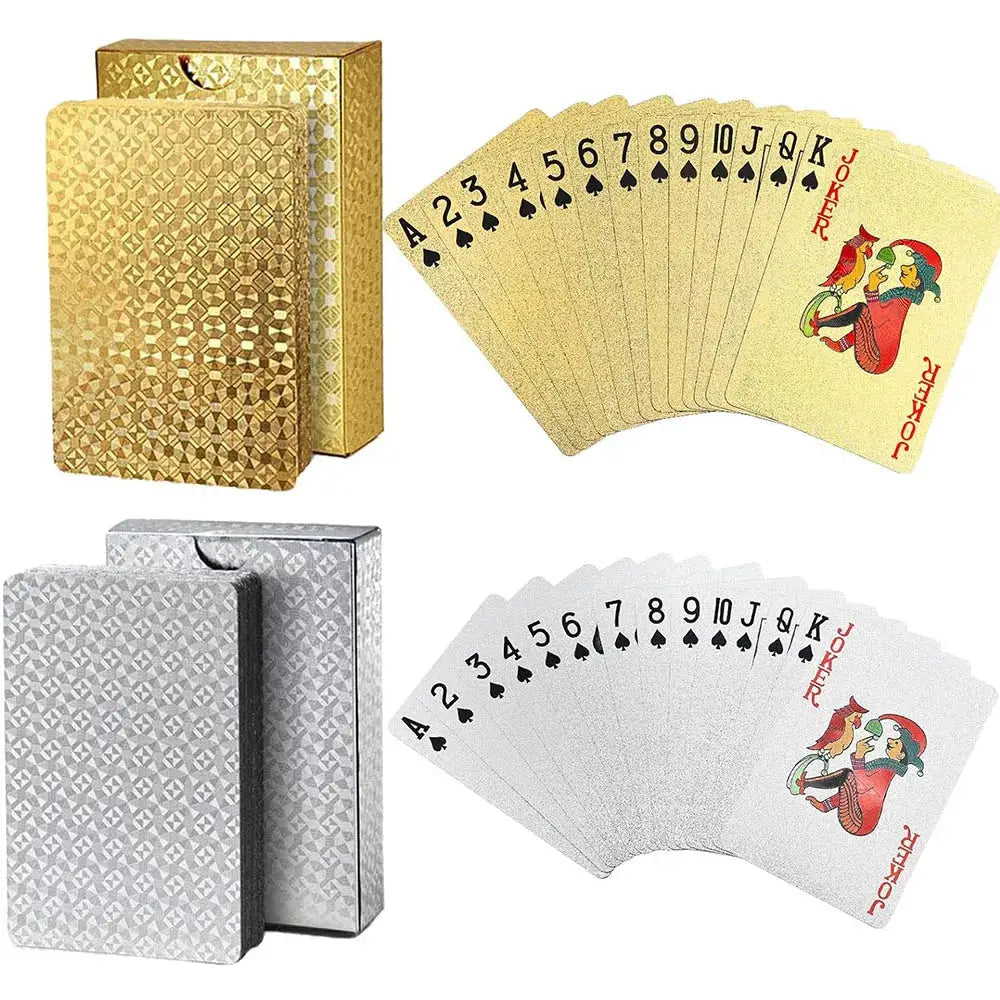Premium Waterproof Gold Plastic Playing Cards for Outdoor Parties and Family Game Nights