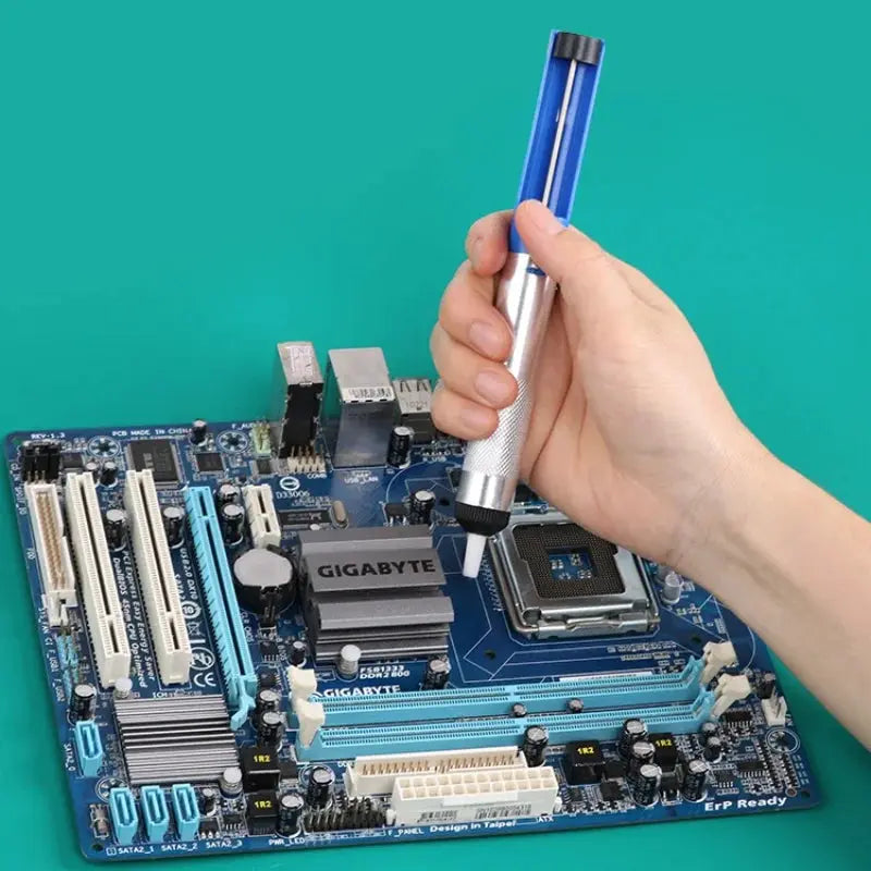 Aluminum Vacuum Desoldering Pump Solder Sucker Gun for Circuit Boards with Comfortable Grip