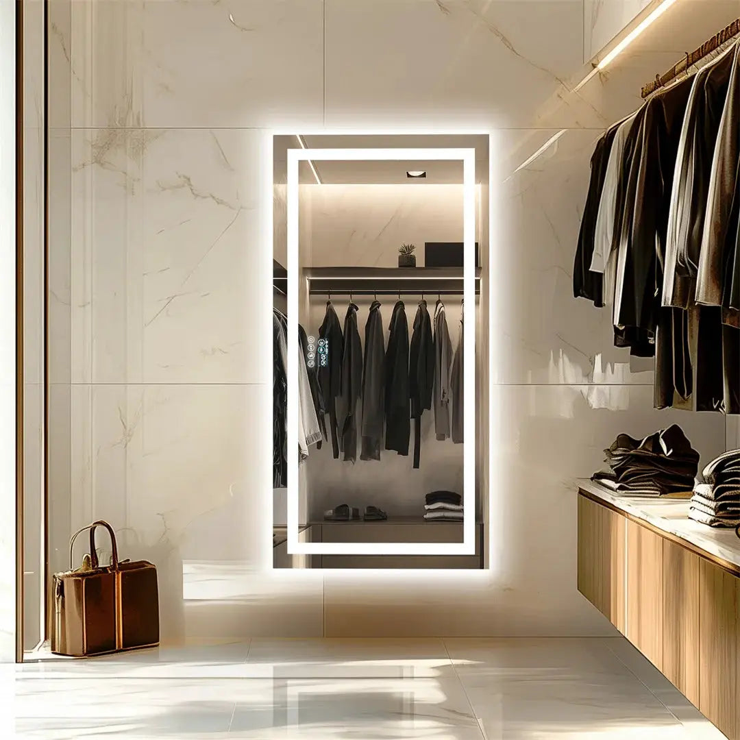 LUVODI large Bluetooth bathroom mirror with LED light, anti-fog, 3-color temperature, by Simples Market