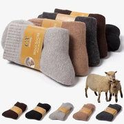 Unisex Merino Wool Winter Thermal Plush Snow Socks For Men And Women Solid Color
