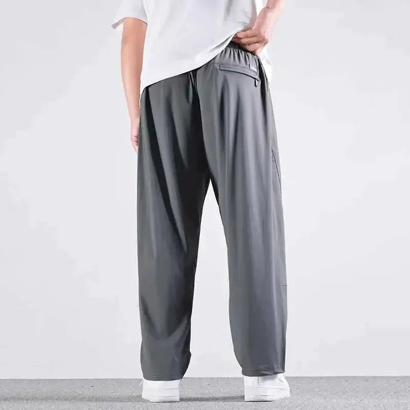 Simples Market 10XL men's casual pants, dark gray loose-fit joggers with elastic waist