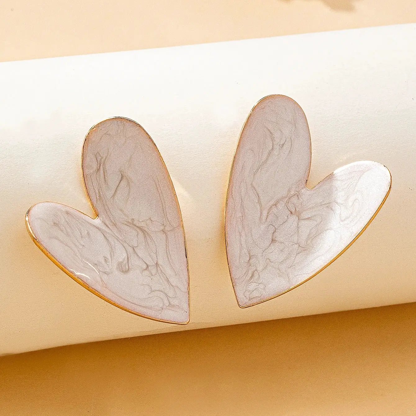 Smooth Irregular Heart Shaped Earrings For Women Elegant Stud Jewelry For Everyday And Vacation Wear
